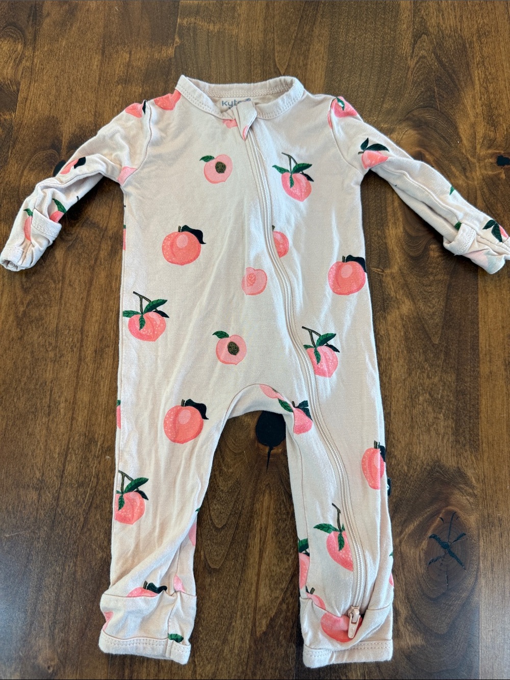 Kyte BABY Pink Peach Print Zipper Footie